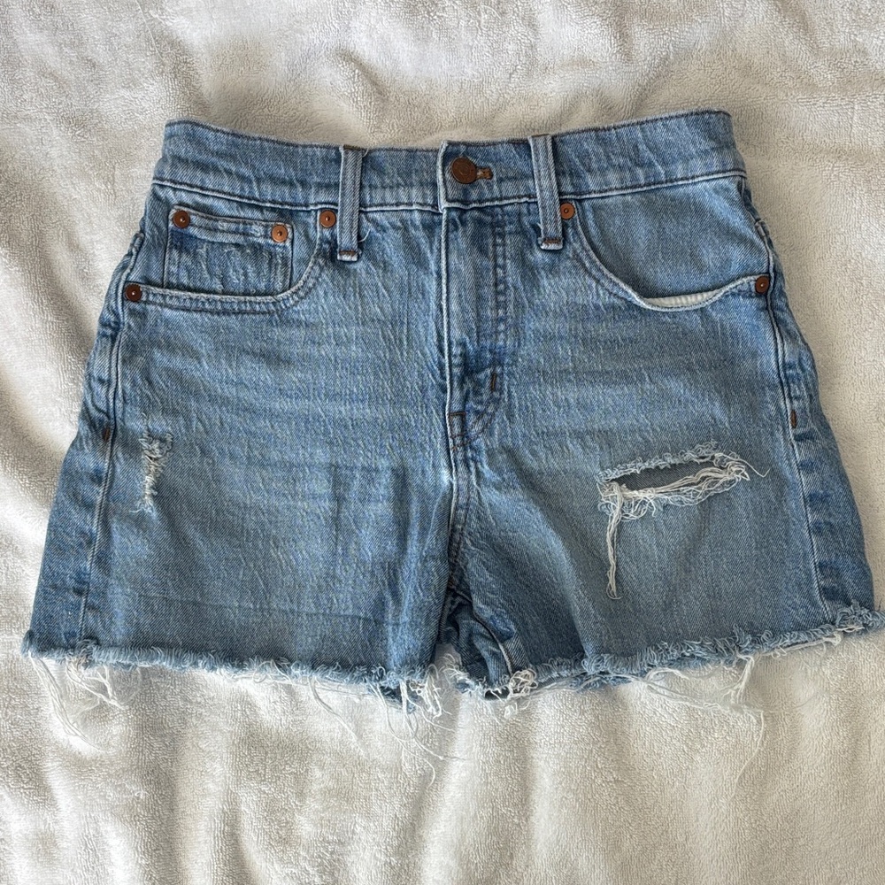 Madewell light wash denim cutoff shorts